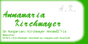 annamaria kirchmayer business card